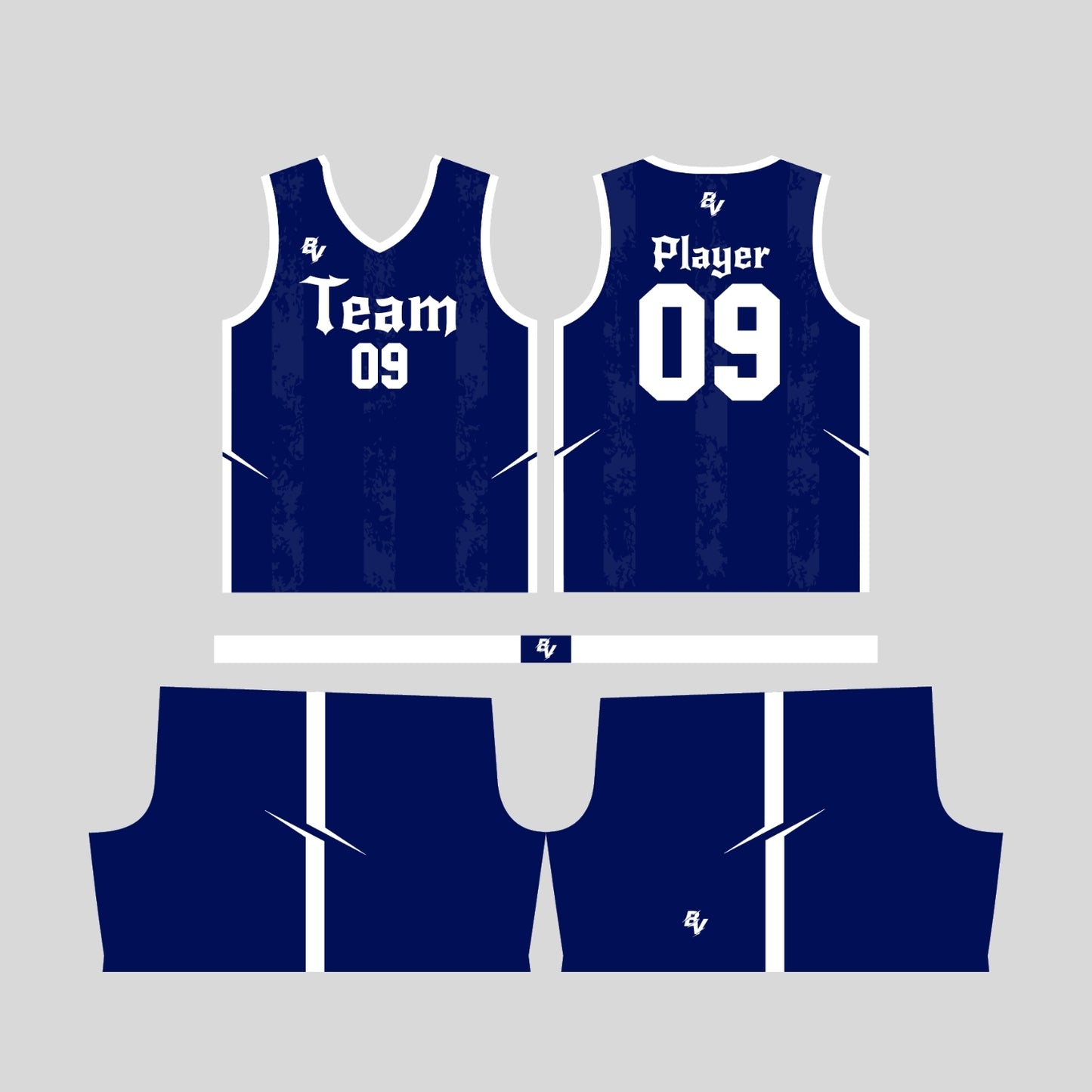 Royal - Reversible Basketball Uniform - Custom and Personalized